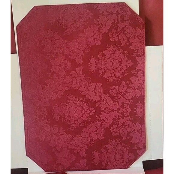 Holiday Red Poinsettias Reversible Fabric Placemats, 17"x12", Set of 4 - Picture 3 of 4